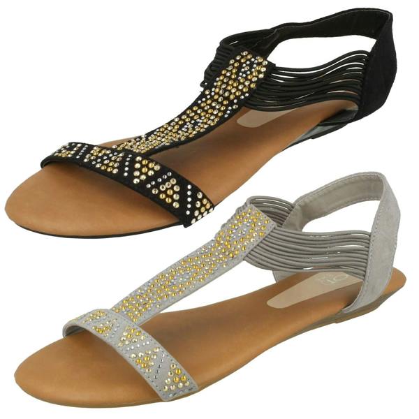 Spot On Ladies Spot On Flat Sandals