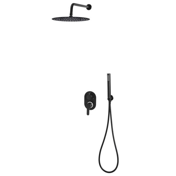 Berkfield Shower System Stainless Steel 201 Black