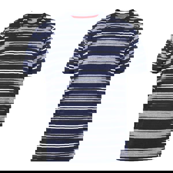 Duke Mens D555 Piccadilly Yarn Dyed Stripe Jacquard Kingsize T-Shirt - Navy/White