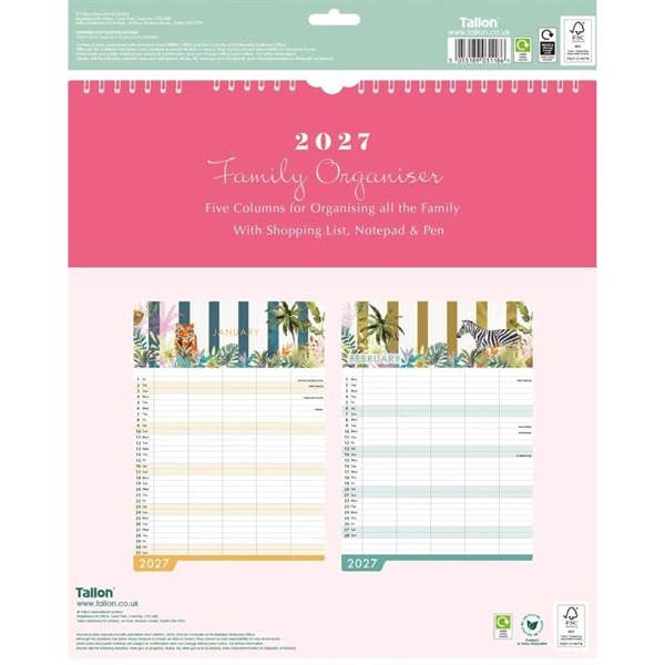 Safari Family Organiser 2027, Family Planners, Month To View, Art, Gift