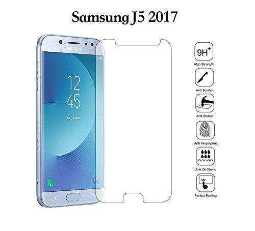 Samsung Galaxy J5 2017 Protector, Tempered Glass Protective Films Invisible Transparent Clear Protection Display Shield - (Pack of 2)