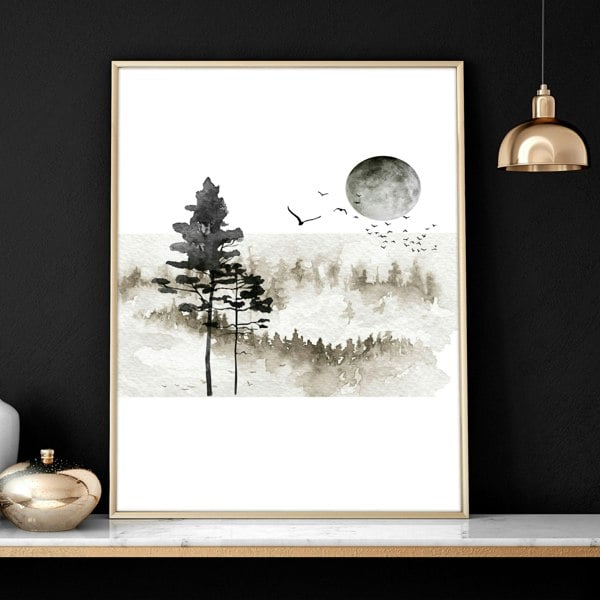 Art prints Scandinavian for bedroom | set of 3 wall art prints