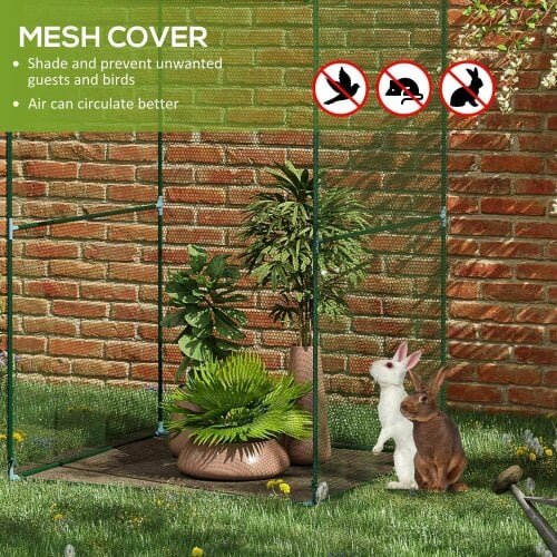 Bobobiy 120 x 120cm Compact Plant Cage, with Netting - Green