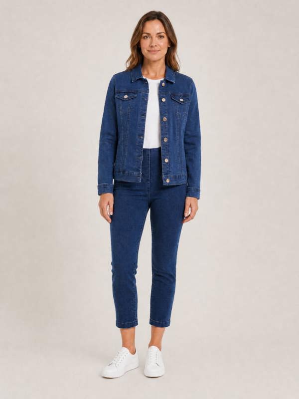 PennyPlain Cropped Jeggings -Blue Wash