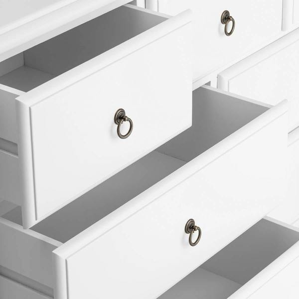 Statement Furniture Romance Large 3 Over 4 Chest of Drawers, Assembled Wide Bedroom Storage