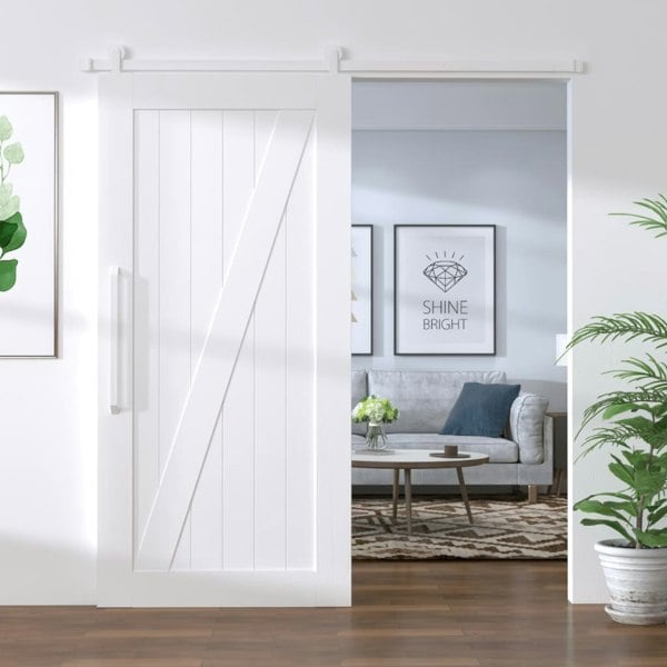 Berkfield Sliding Door Hardware Kit 200 cm Steel White