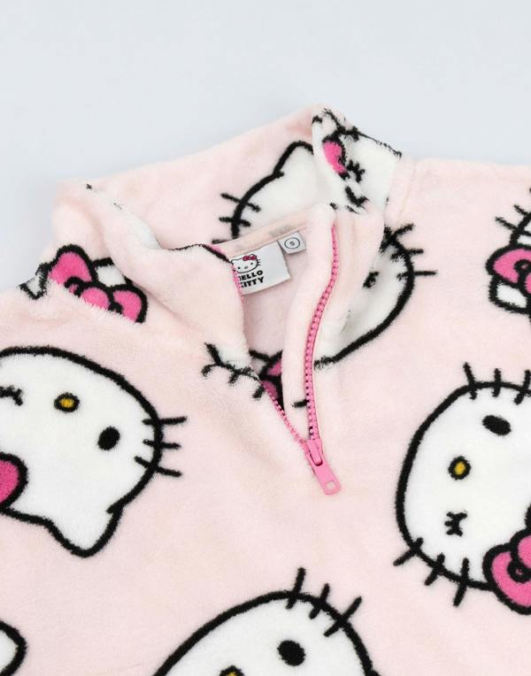 Vanilla Underground Hello Kitty Womens Pink Faces Jumper
