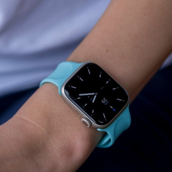 The Colourful Aura Multicolour Iwatch Silicone Strap Band FOr Apple Watch Series - Light Blue