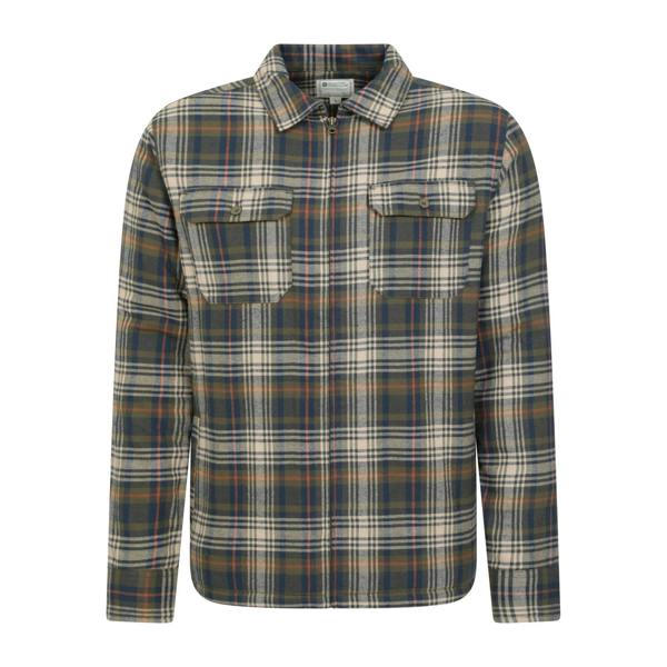 Mountain Warehouse Mens Stream II Flannel Lined Shirt - Dark Khaki - 