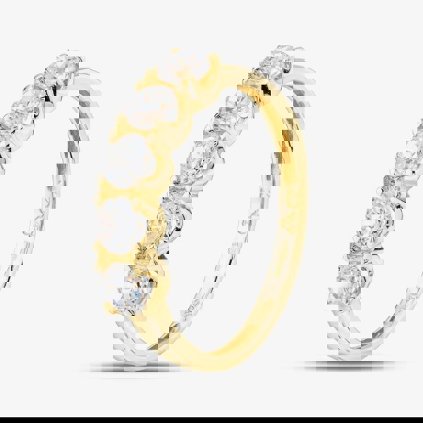 T. H. Baker 9ct Yellow Gold Cubic Zirconia Five Stone Half Eternity Ring 1.84.8319