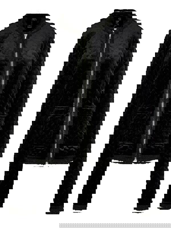 GWD Ella Quilted Velvet Bomber – Black