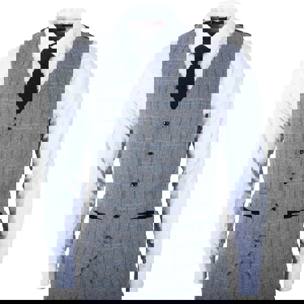 Paul Andrew Harris - Men's Grey 3 Piece Herringbone Check Tweed Suit