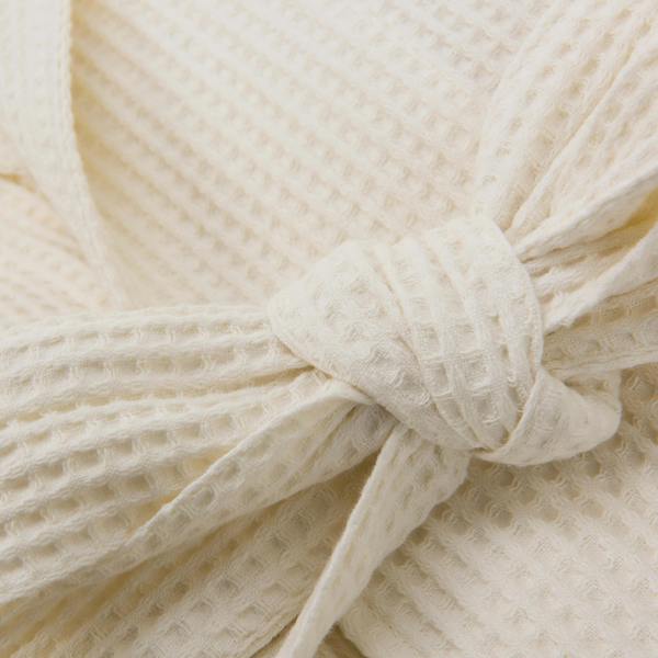 Soak&Sleep Ecru Waffle Cotton Bathrobe