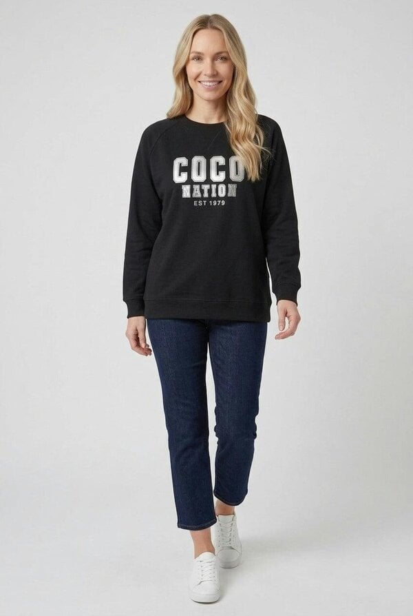Izabel London Graphic Print Drop Shoulder Sweatshirt