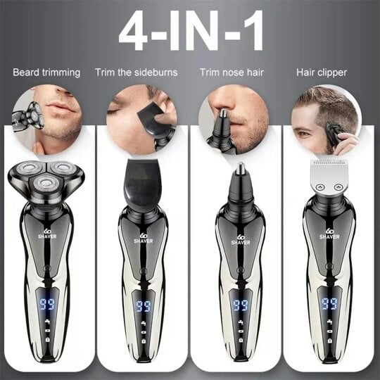 Havendro Shavers for Men Electric Razor Wet&Dry Rechargeable Rotary Cordless USB Charging