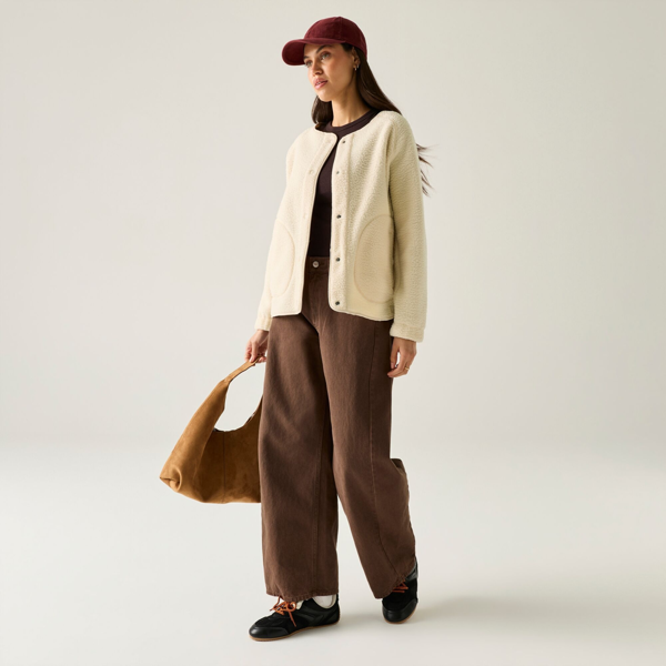 Regatta Womens Lea Borg Snap-Front Fleece - Light Vanilla