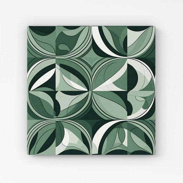 Warren Reed Geometric Green Black Canvas