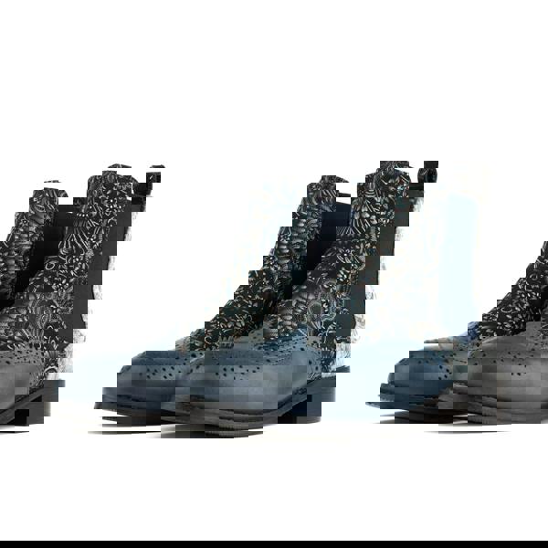 Embassy London Mamacita - Silver Blue - Women's almond toe chelsea boot with wingtip brogue detail