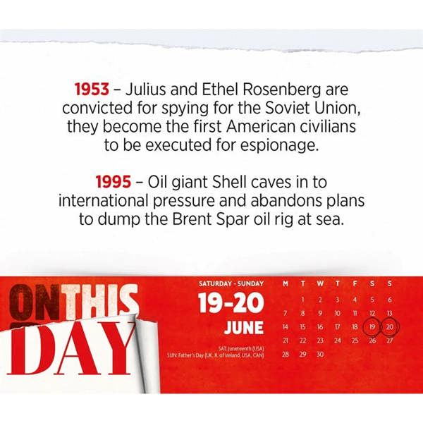 On This Day Desk Calendar 2027, Desk Calendars, Day To View, History & Literature, Gift