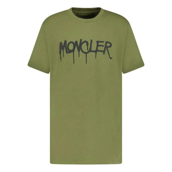 Moncler Graffiti Print T-Shirt Khaki - chancefashionco