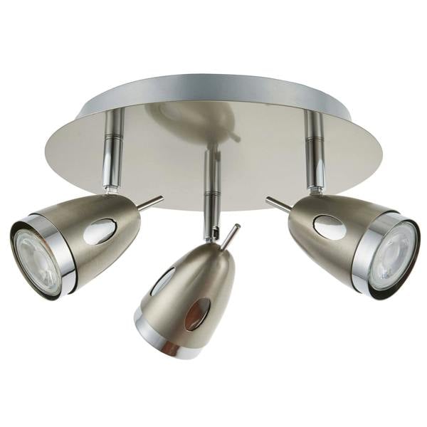 Pagazzi Lighting Lottie 3 Light Satin Nickel Ceiling Spotlight Plate