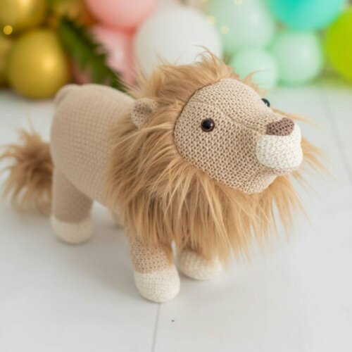 CROCHETTS Set of 2 cotton lion plush toys (Large + Mini) PLTR13LTM131