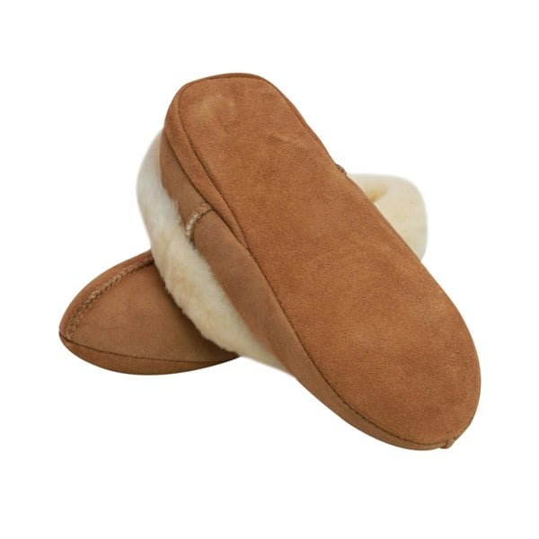 Eastern Counties Leather Womens/Ladies Full Sheepskin Turn Slippers - Chestnut