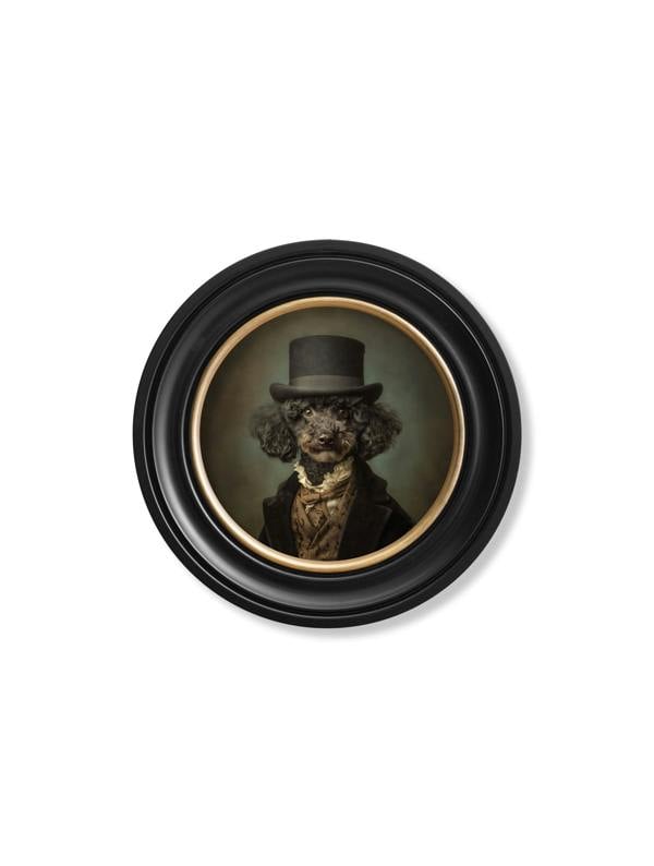 Exceptional Art Sir Poodleton - Gentleman Poodle Oxford round frame