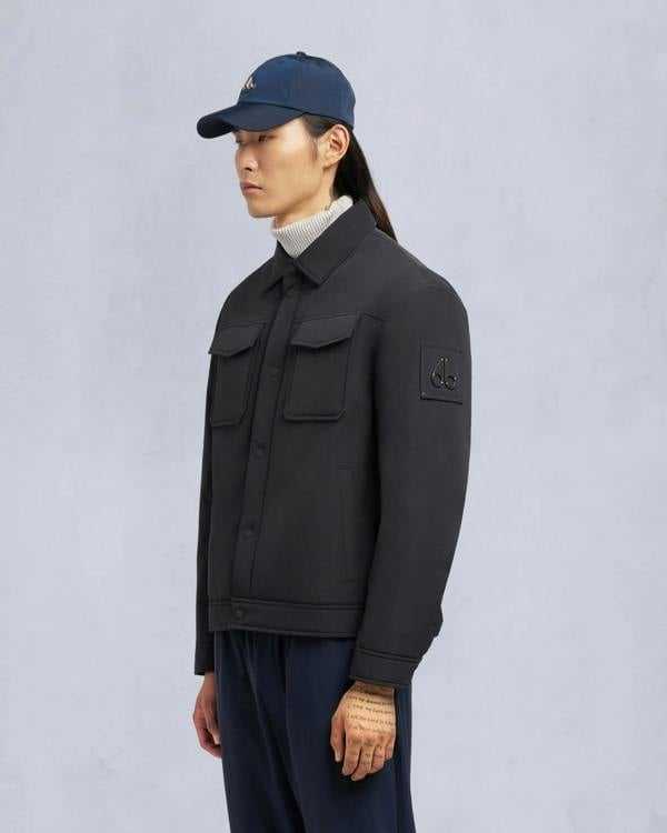 Moose Knuckles Mens Jacque Bunny Shirt Jacket - Black 292 | CHO | Designer Mens Jackets