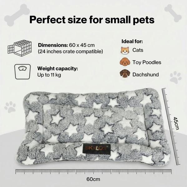 Skylos Dog Bed Arctic Fleece Soft Pet Mattress Puppy Crate Cushion Cat Mat Pad