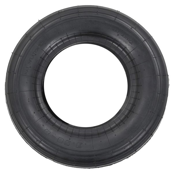 Berkfield 4 Piece Wheelbarrow Tire and Inner Tube Set 3.50-8 4PR Rubber