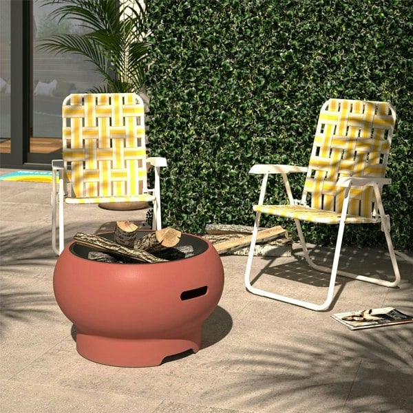 Dorel Home Novogratz Asher Outdoor Fire Pit in Red