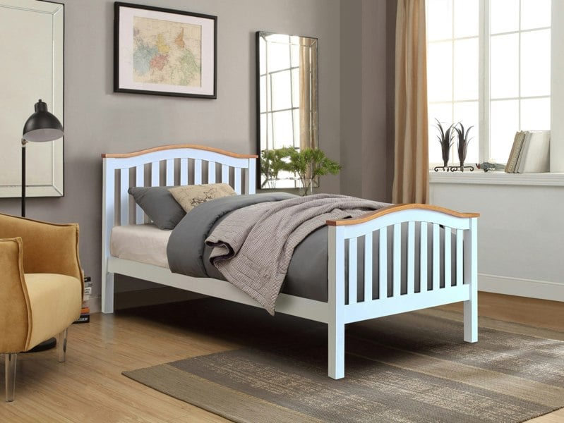 Comfy Living Madrid Solid Wooden Curved Bed Frame - Distinctive & Durable Addition for Your Bedroom Sanctuary