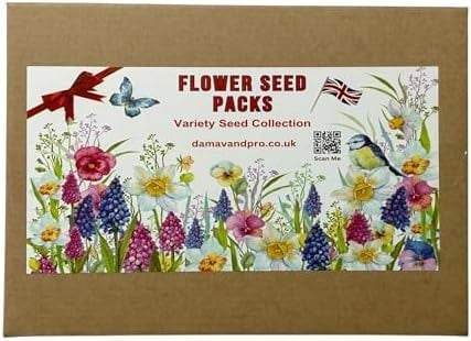 DamavandPro 24-Pack Wildflower Seeds Collection: 15,000+ Seeds for Bee & Butterfly Gardens (Indoor/Outdoor)