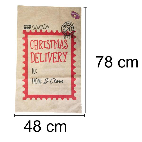 48cm Christmas Delivery Hessian Santa Sack with Drawstring Closure for Festive Gift Presentation image 7