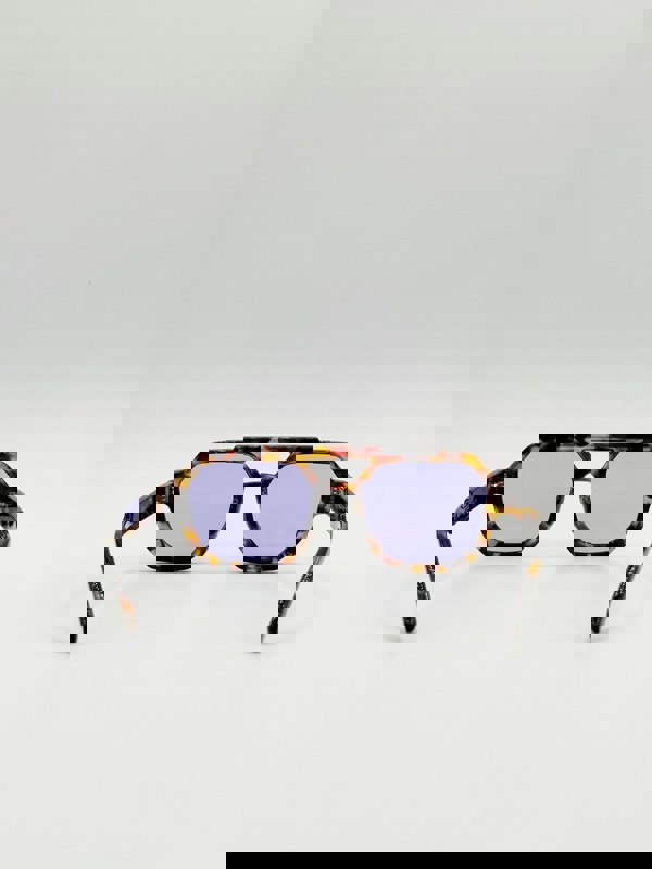 SVNX Angular Navigator Sunglasses in Leopard Print