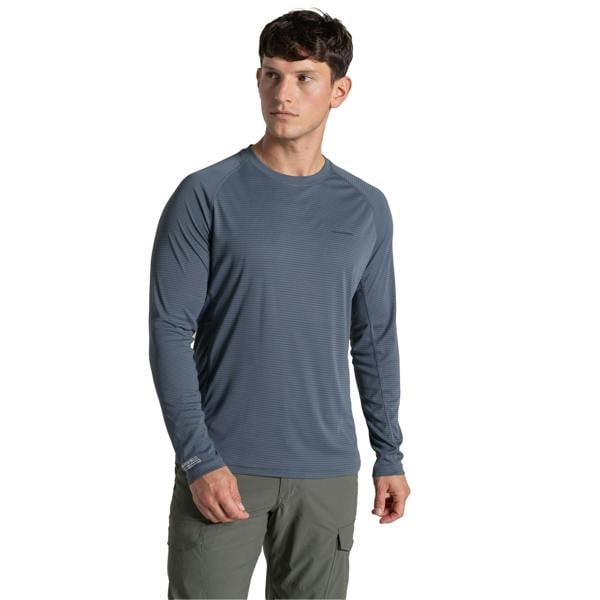 Craghoppers Mens SolarShield+ Nosilife Long-Sleeved T-Shirt - Dark Pewter - 