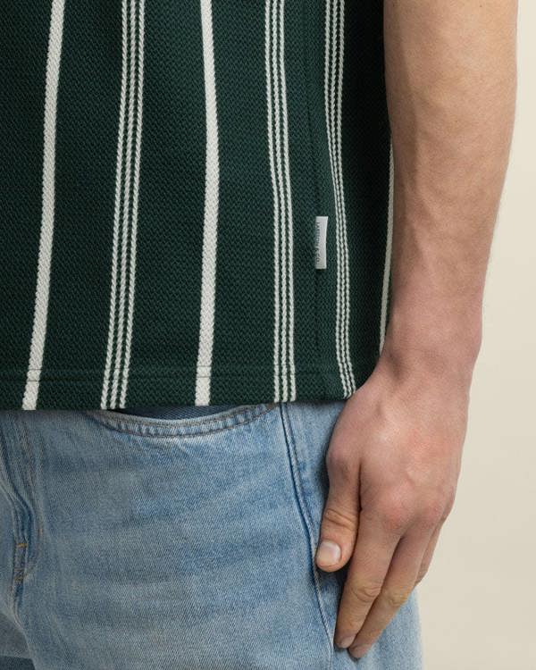 Larsson & Co Bakken - Green Striped Polo Shirt