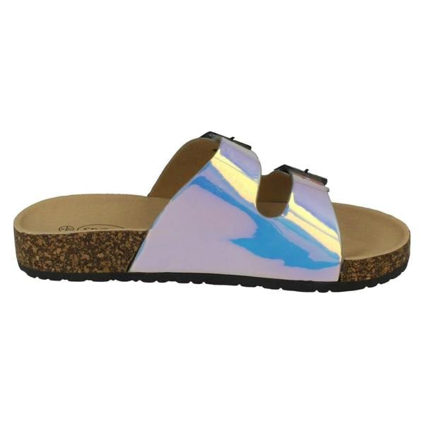 Spot On Ladies Spot On Holographic Sandals F00227