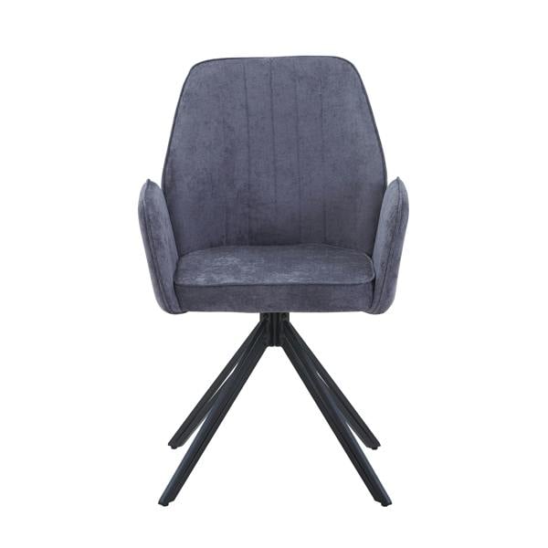 Core Products Pair of Aspen Grey Swivel Dining Armchairs with Premium Upholstery