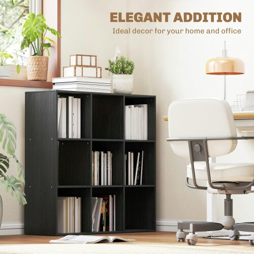 Wyld Haus Solipa Wood Black 9 Cube Storage Bookcase