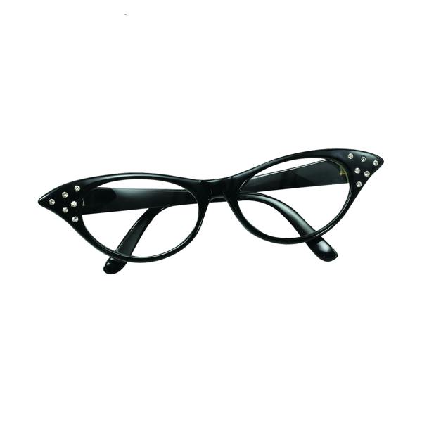 Bristol Novelty Womens/Ladies 50s Female Glasses - Black - 