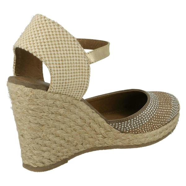 Savannah Ladies Savannah Bead Detail Wedge Sandals