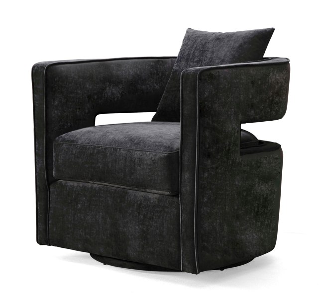 Furniture Edit Kennedy Black Swivel Accent Ocassional Chair