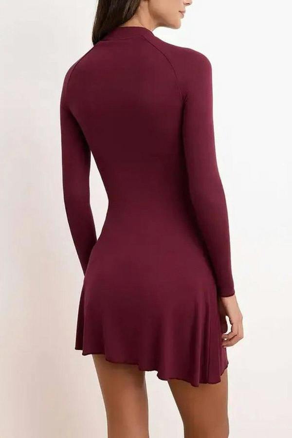 WOVCOR Long-Sleeved Mini Soft Knit Dress