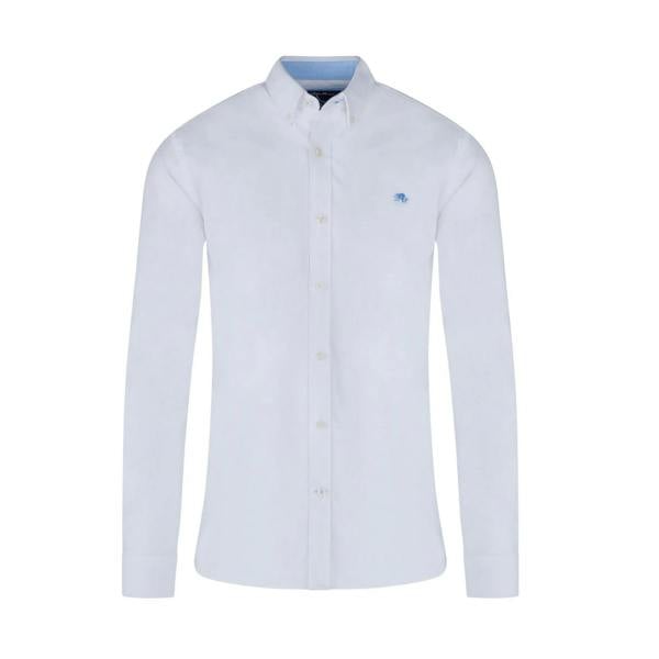 Raging Bull Mens Oxford Classic Long-Sleeved Shirt - White