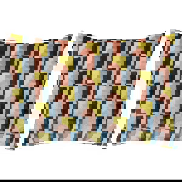 Paoletti Keela Geometric Cushion Cover - Pink/Avocado Green