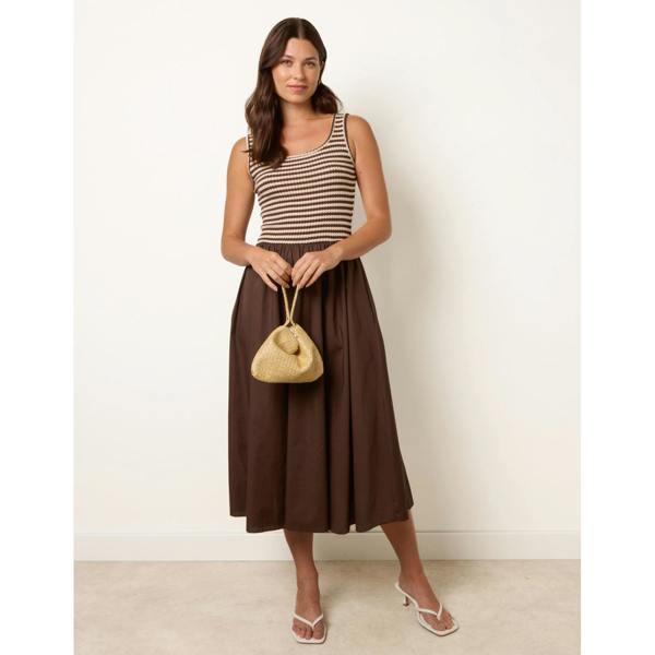 Blue Vanilla Knitted 2 In 1 Stripe Dress