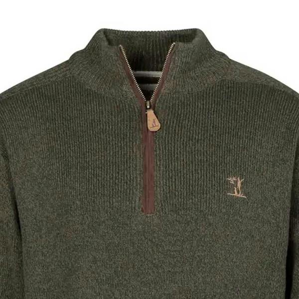 Dark green high neck jumper with 1/4 zip