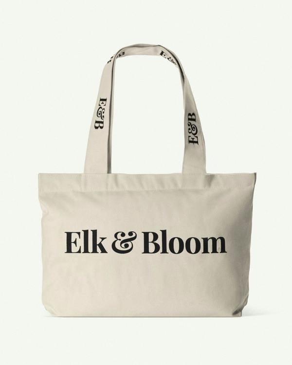 Elk & Bloom Large Chunky Everyday Neutral White Tote Bag